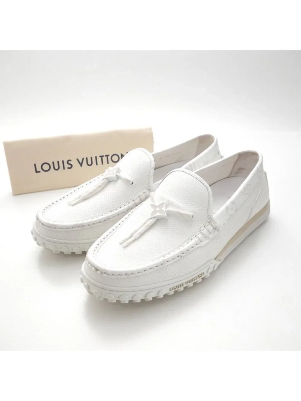 Louis Vuitton LV Line Loafers 8 Slip on Driving Shoes